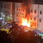 বাংলাদেশের রাজধানীর শাহজালাল বিমানবন্দরে আগুন।